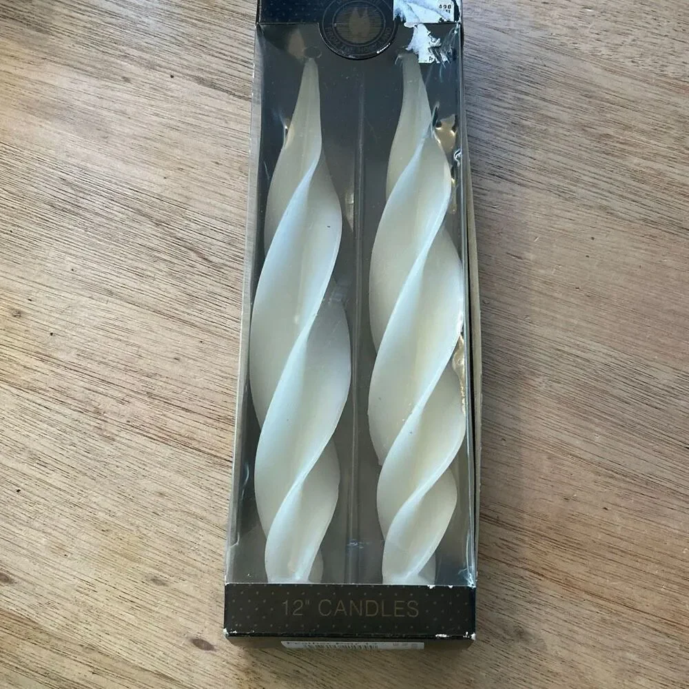New vintage handmade in Israel feather taper candles 12 inch